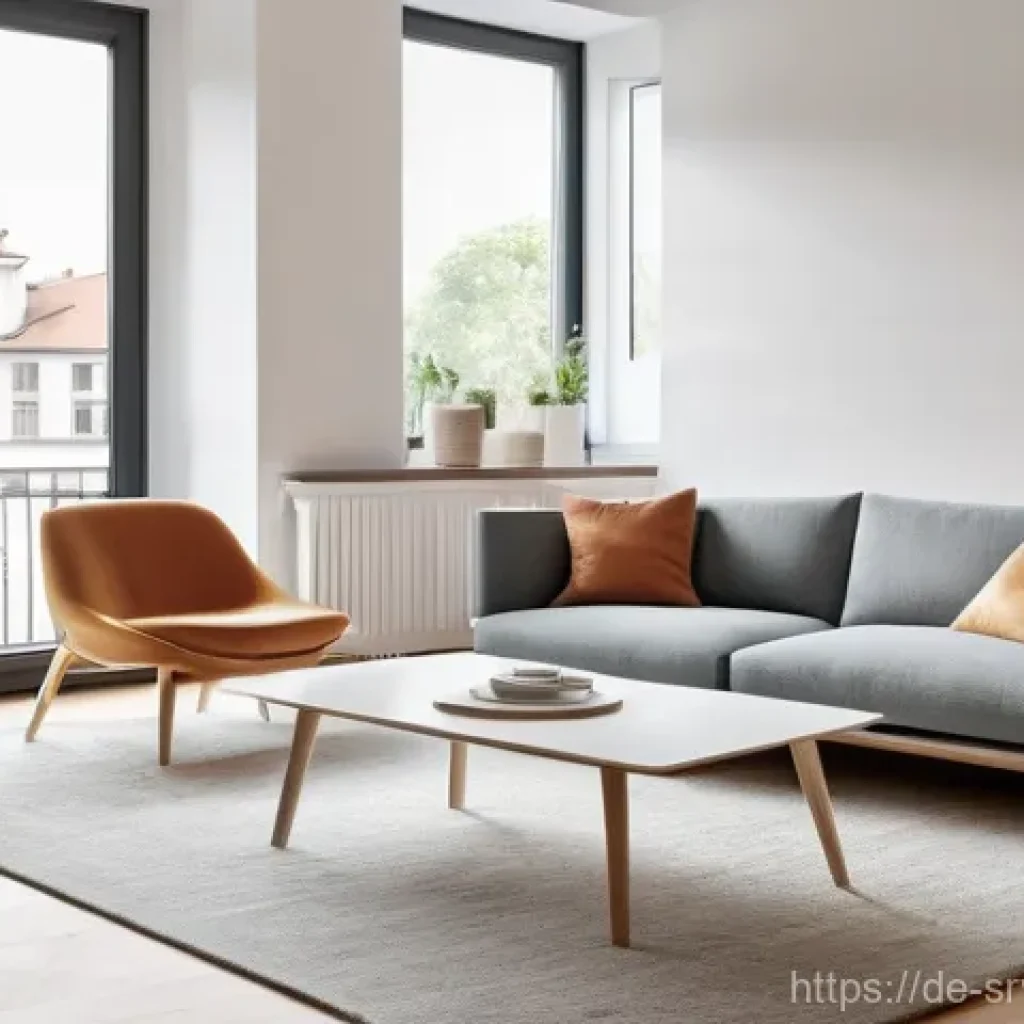 역메타버스 서비스의 플랫폼 생태계 탐색 - **Prompt Title: Seamless Smart Living**
    **Image Prompt:** A bright, modern living room in a Germ...