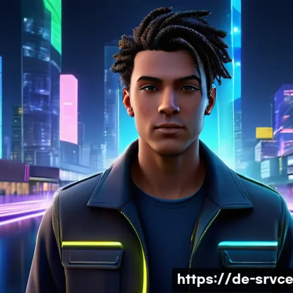 역메타버스 서비스의 커스터마이징 방법 - A highly detailed digital avatar customization scene set in a futuristic virtual environment. The av...