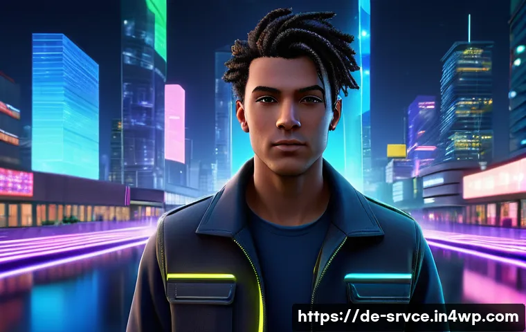 역메타버스 서비스의 커스터마이징 방법 - A highly detailed digital avatar customization scene set in a futuristic virtual environment. The av...