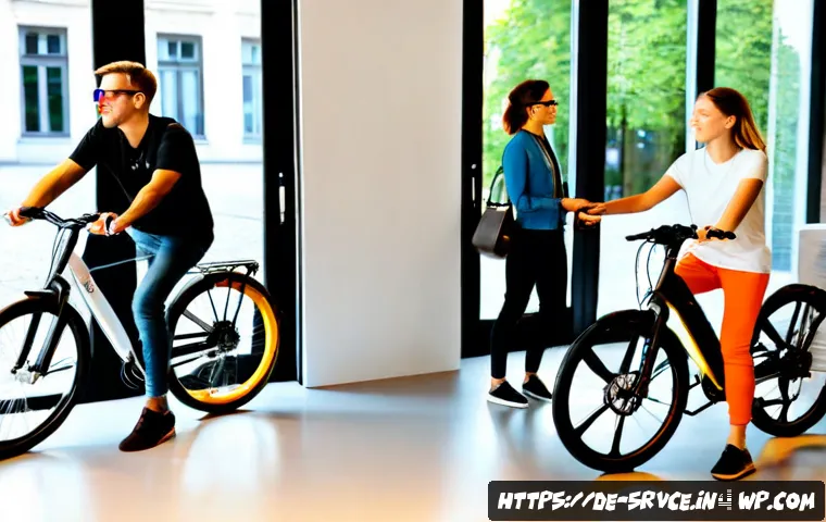Home 17 역메타버스 서비스의 글로벌 트렌드 - Photorealistic modern Berlin retail showroom blending physical and virtual commerce, diverse German ...
