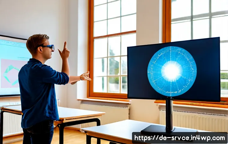 Home 17 역메타버스 활용한 교육 서비스 개발 - Photorealistic educational technology workshop in a modern German vocational school, diverse adult s...